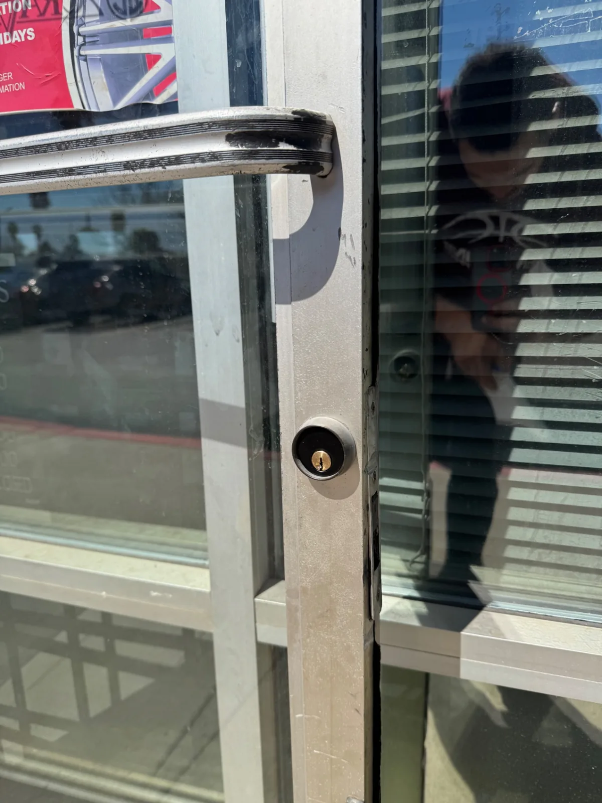 Commercial storefront lock rekeyed for a Phoenix small business